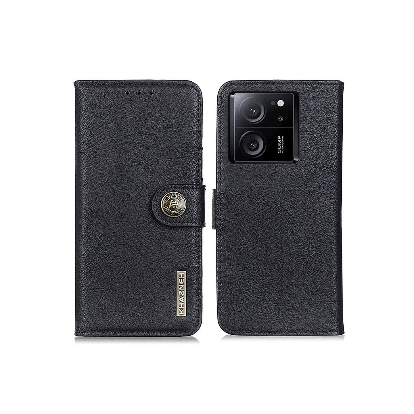 KHAZNEH til Xiaomi 13T / 13T Pro tegnebog stativetui - sort