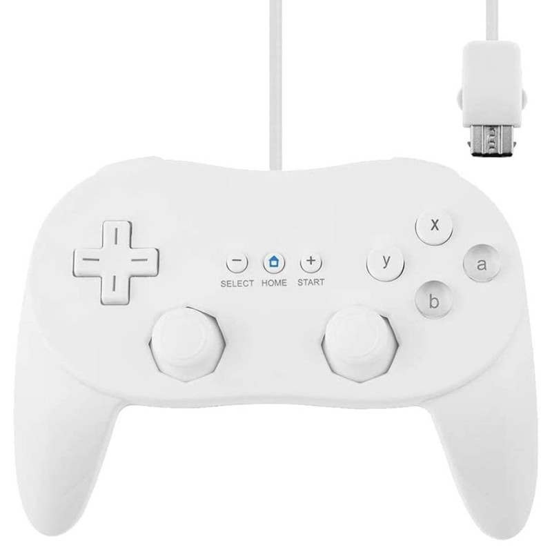 Gamepad kompatibel med Nintendo Wii, Wii U Controller 1.1m kabel - Hvid
