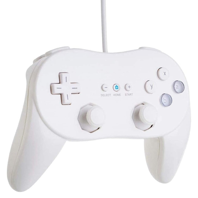 Gamepad kompatibel med Nintendo Wii, Wii U Controller 1.1m kabel - hvit