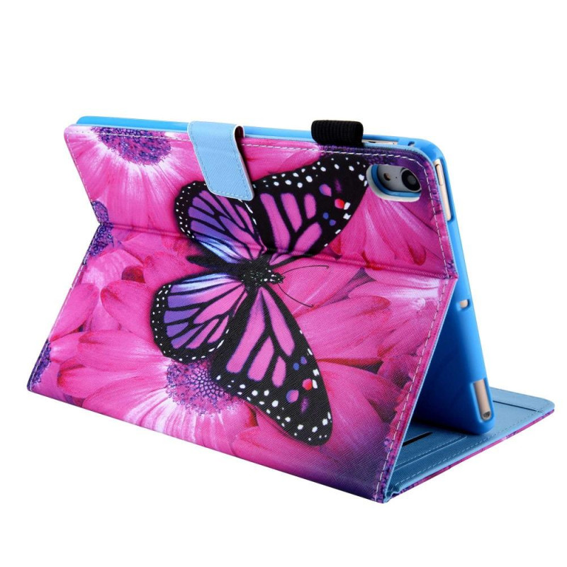For iPad 10.9 (2022) Tablet Case Cover Foldable Stand - Pink Butterfly