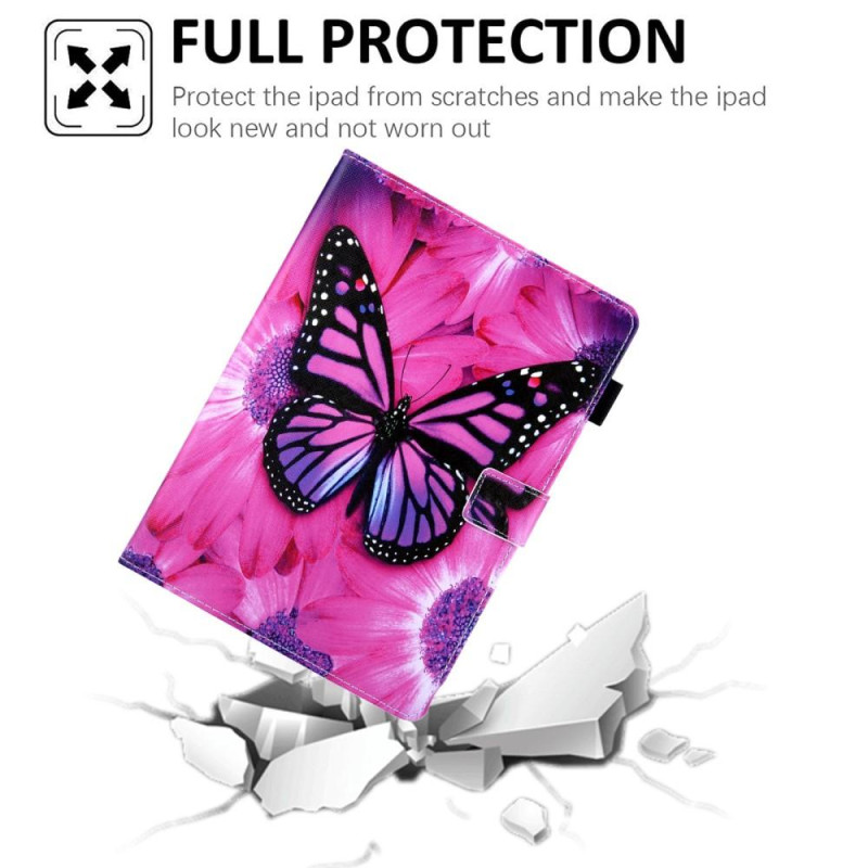 For iPad 10.9 (2022) Tablet Suojakuori Kansi Foldable Stand - Vaaleanpunainen Butterfly