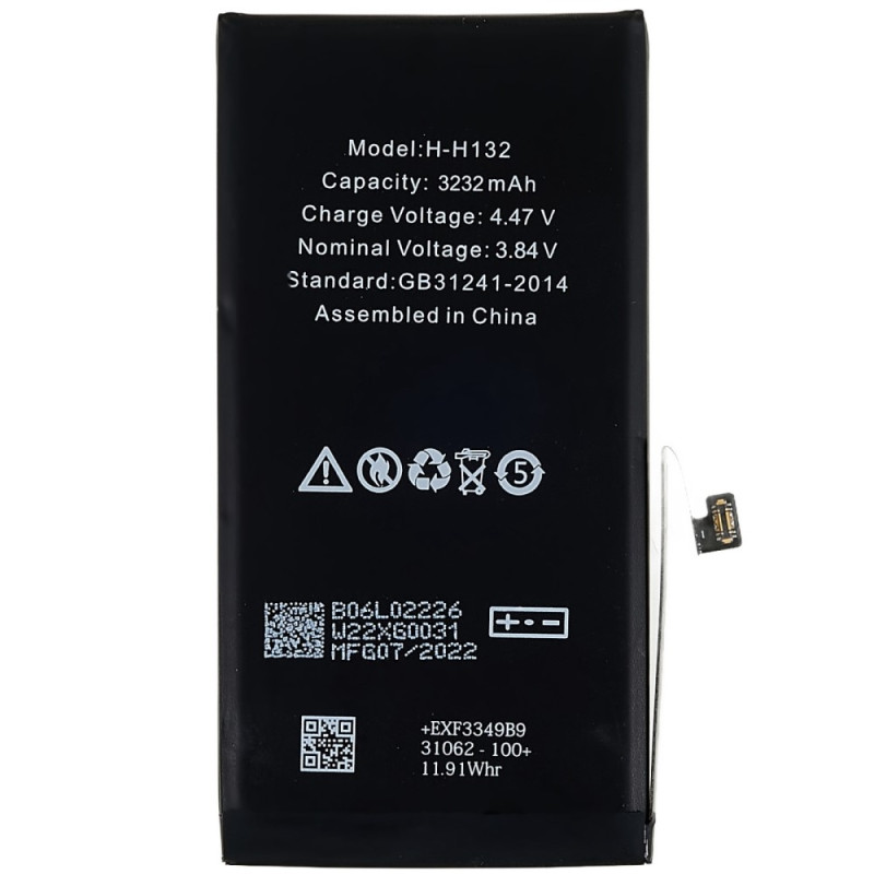 For iPhone 13 3.84V 3232mAh oppladbart Li - Polymer batteri