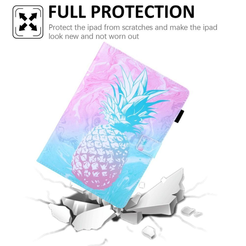 For iPad 10.9 (2022) Tablet Case Cover Foldable Stand - Blue Pineapple