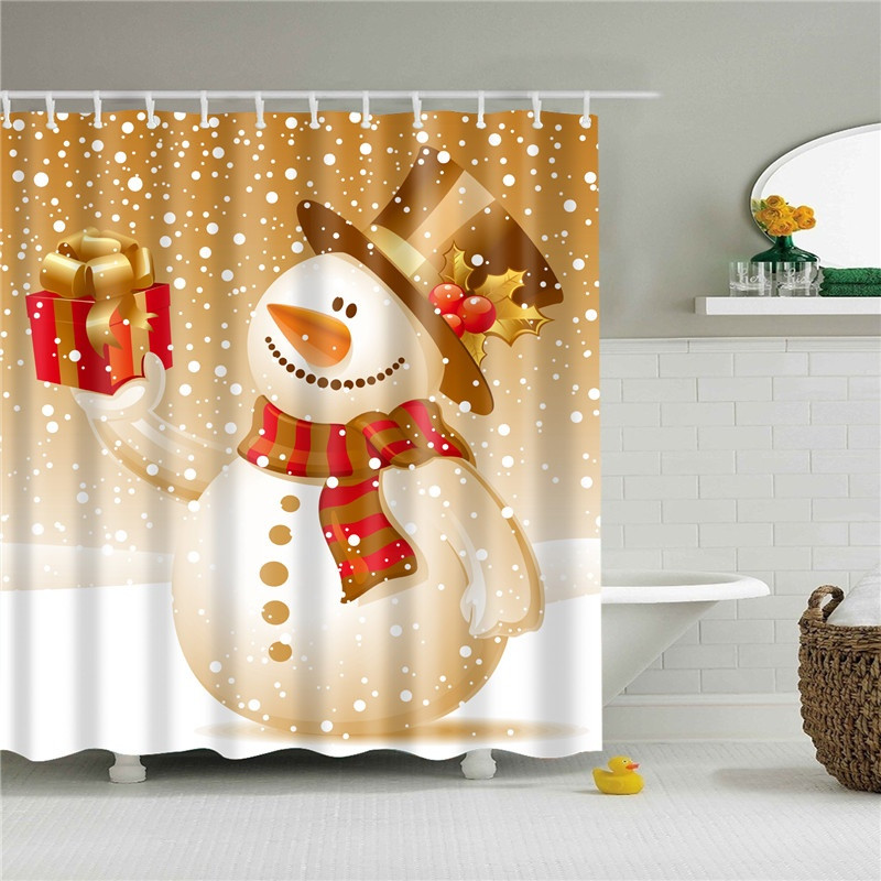 Shower Curtain Home Decor - Snowman
