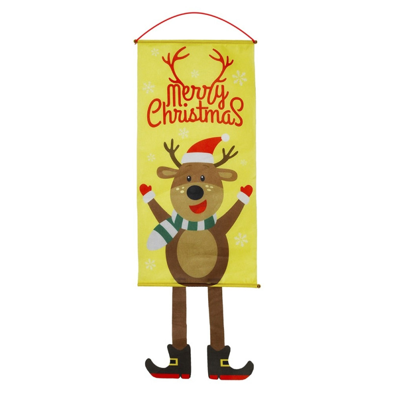God jul Flagg Xmas hengende banner dørdekor - Hjort