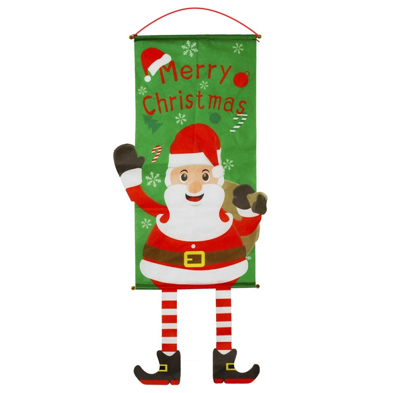 Merry Christmas Flag Xmas Hanging Banner Door Decor - Santa
