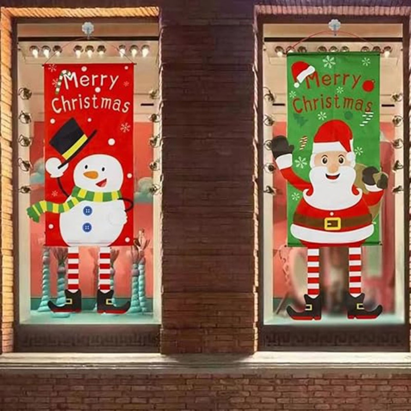 Hyvää joulua Flag Xmas Hanging Banner Door Decor - Peura