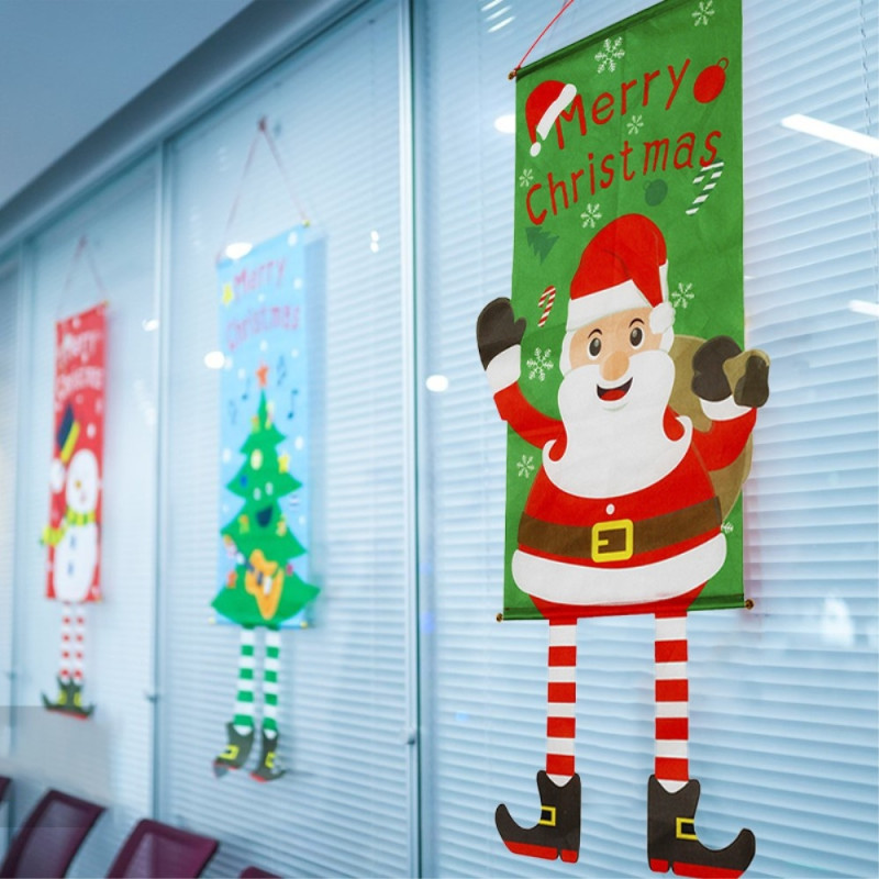 Hyvää joulua Flag Xmas Hanging Banner Door Decor - Joulupukki