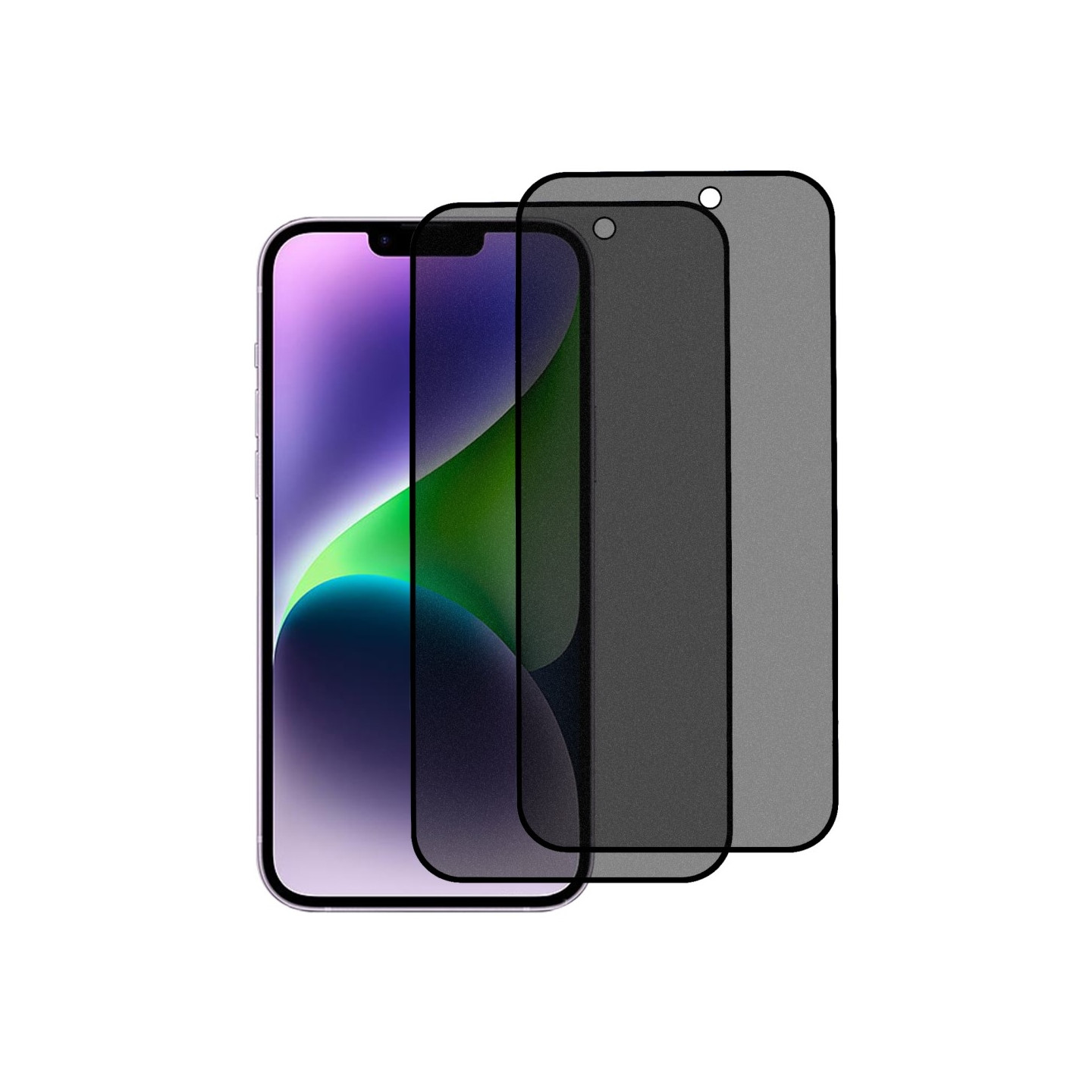 til iPhone 15 Plus Hærdet glas 180 - graders anti - spion Privacy 2stk