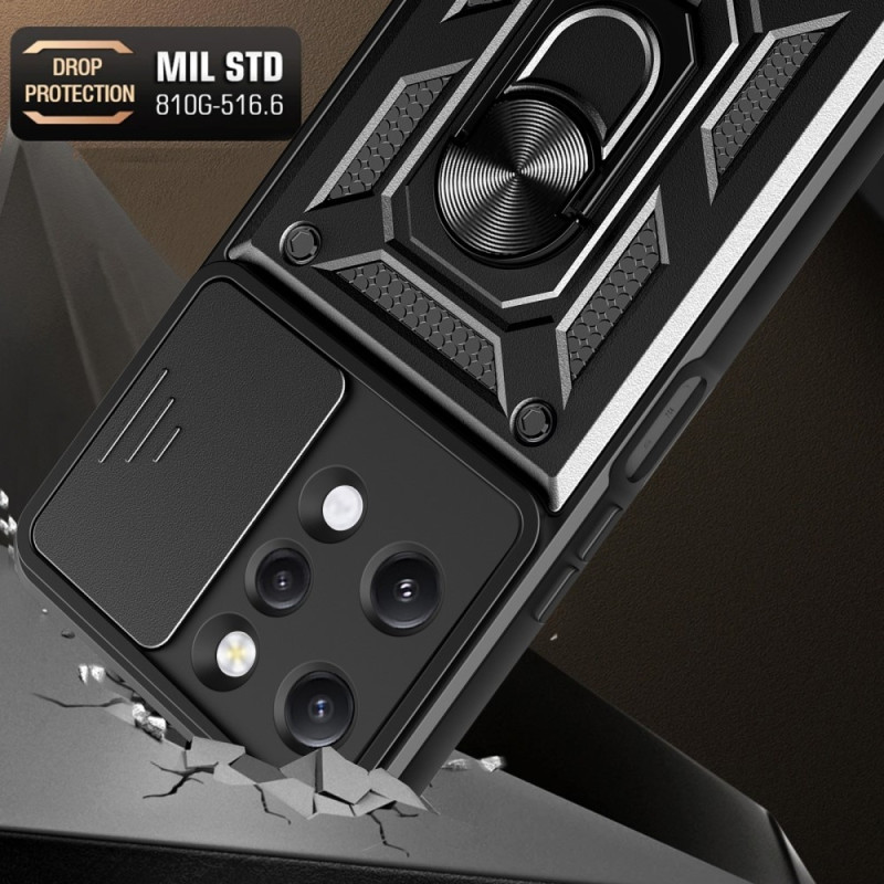 Til Xiaomi Redmi 12 Lens Protector Phone Case PC+TPU Shell med support