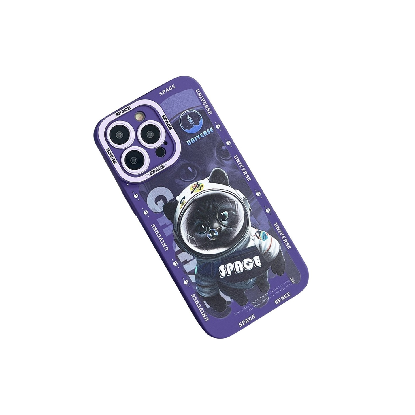 TPU phone case Cover for iPhone 15 Plus Case Cat - Purple