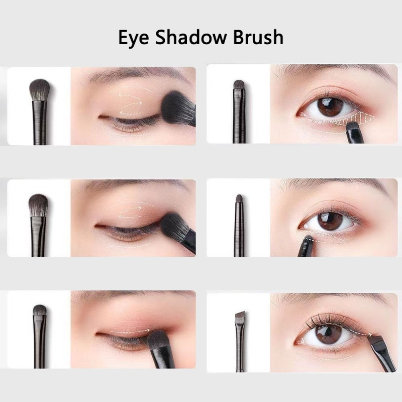 7 stk øjenskygge børste sæt Makeup øjenbryn - 6 børster + 1 vinklet