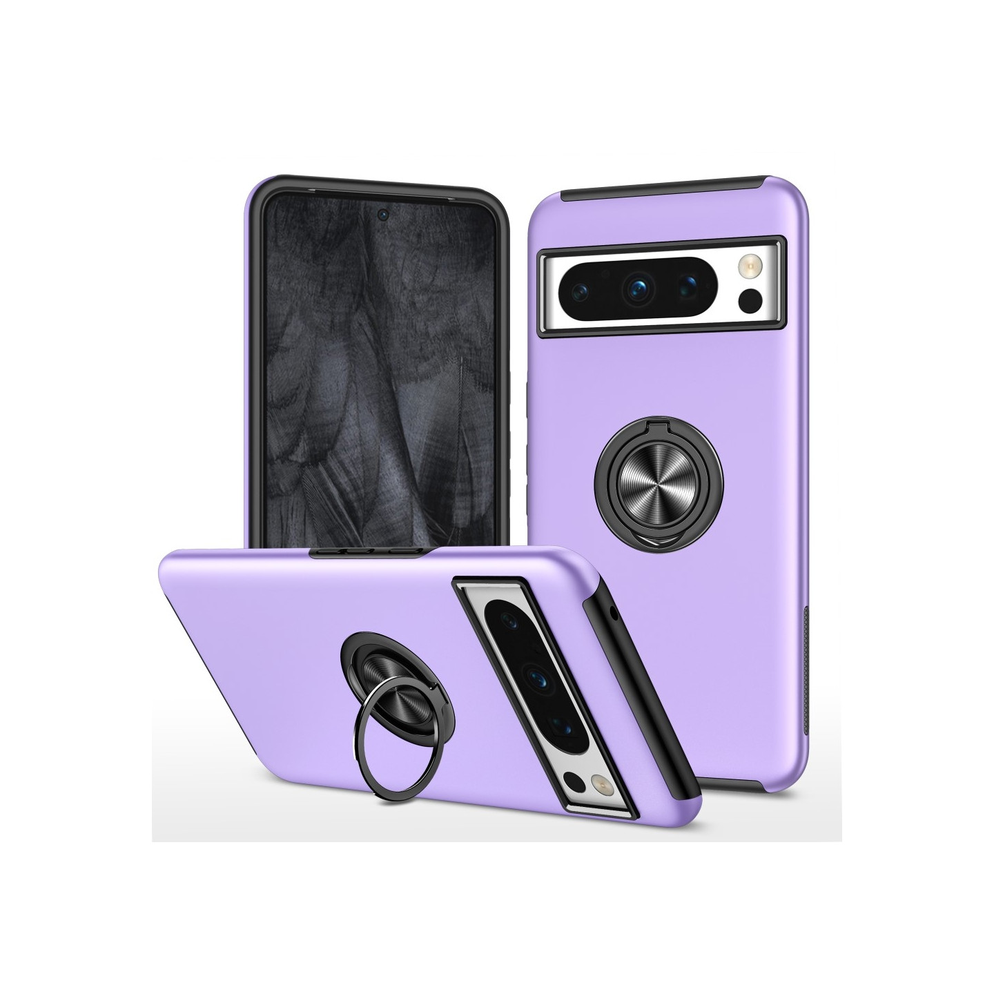 Til Google Pixel 8 Pro Fingerring Kickstand Hybrid Taske