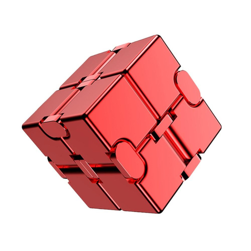 Fidget Spinner Infinite Cube Metal Stress Relief Flip Block - Red