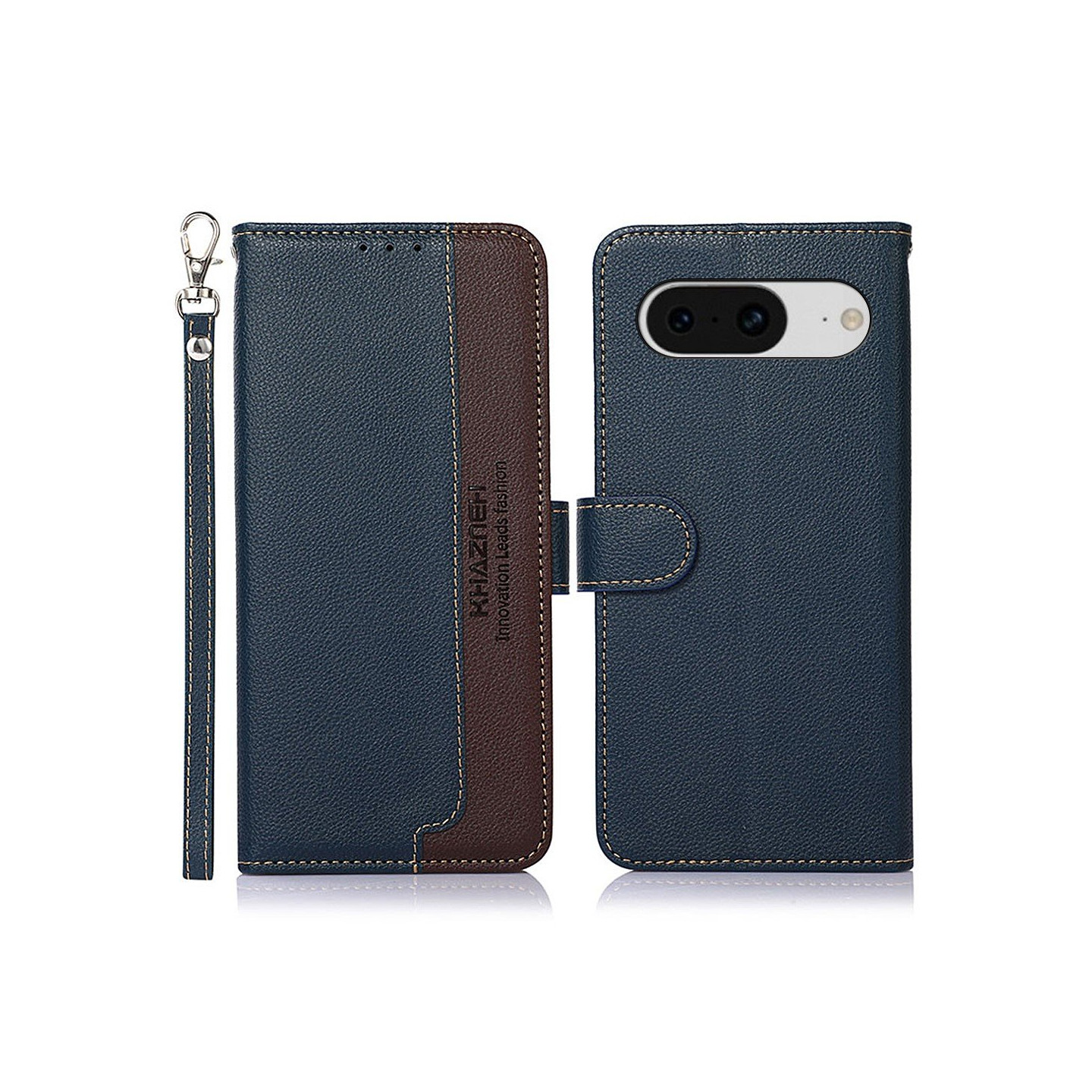 KHAZNEH Phone Cover to Google Pixel 8 - Blue/Brown
