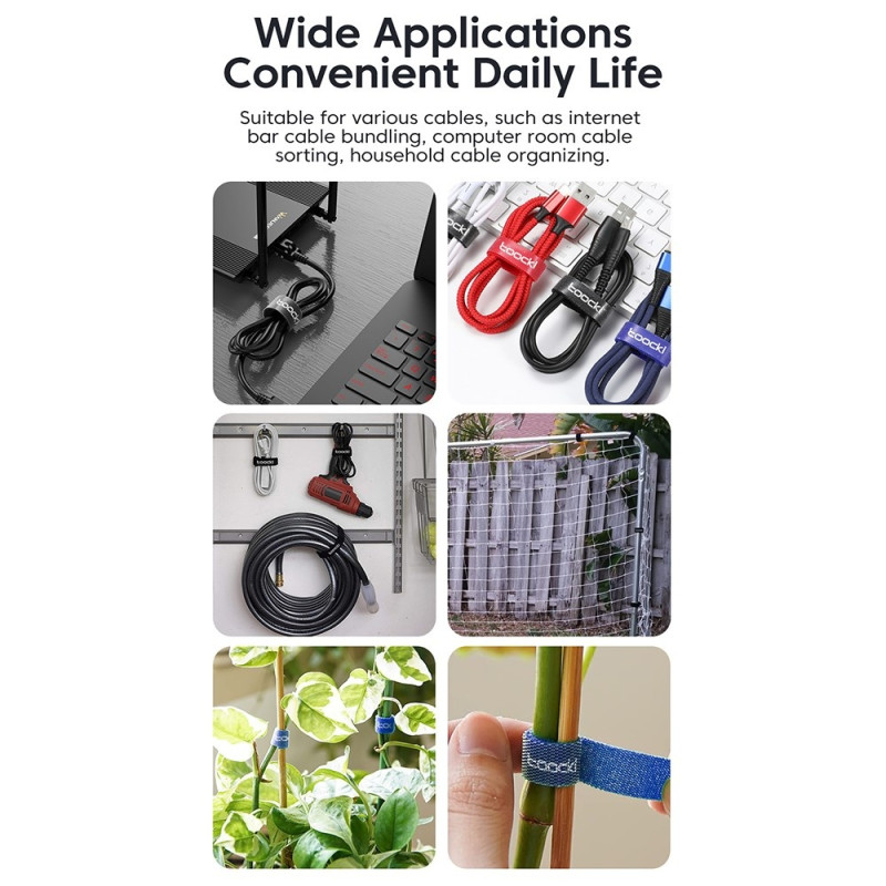 5m Organize Clippable Cable Management Velcro Reusable