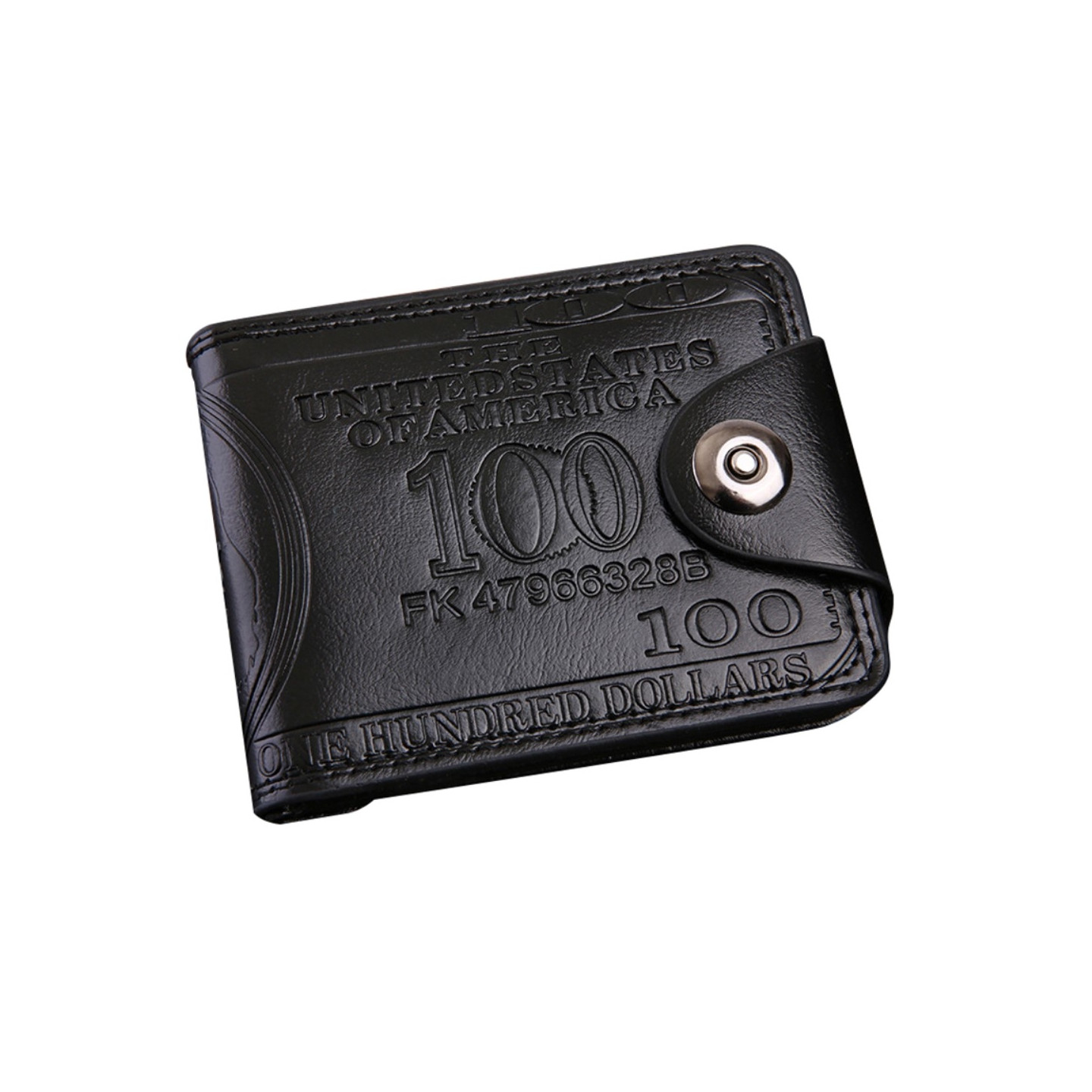 Wallet Exchange 100 Dollar Bill Money Bifold Kortholder - Svart