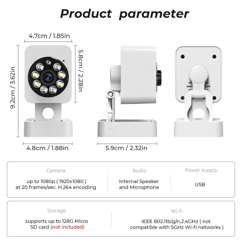 Smart Home Security Human Monitor 1080 HD langaton WiFi - kamera