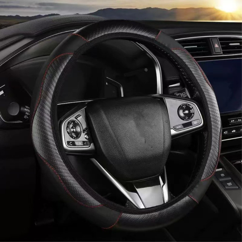 38 cm Car Steering Wheel Protection Car Cover Sleeve - Black