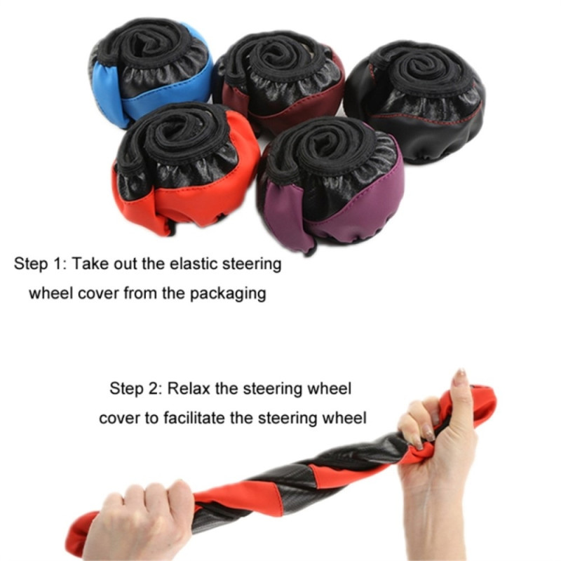 38 cm Auton suojaus suojuksen Ohjauspyörän holkki - Musta