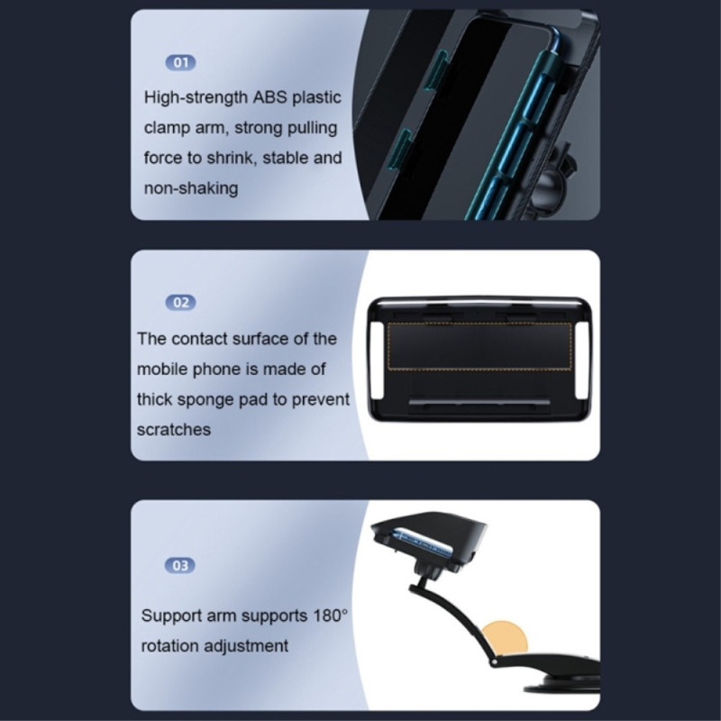 Bilmobiltelefonholder 360° svingbar frontrute Håndfri telefonfeste