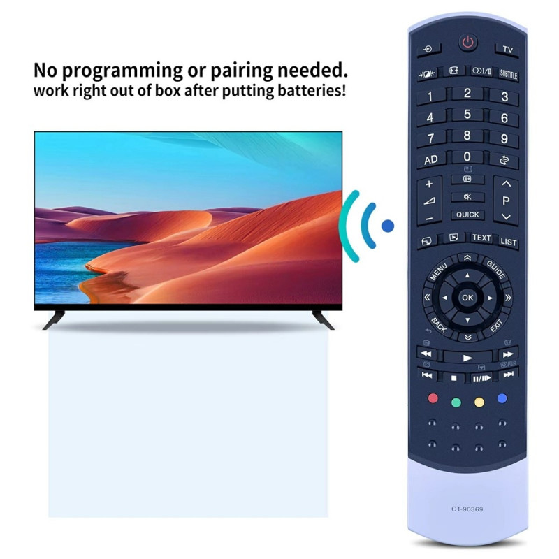Udskiftning af fjernbetjening til CT-90369 til Toshiba TV
