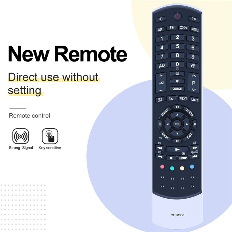 Kaukosäätimen vaihto CT-90388:lle Toshiba TV:lle