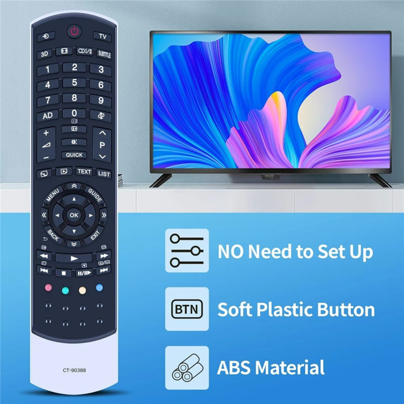 Udskiftning af fjernbetjening til CT-90388 til Toshiba TV