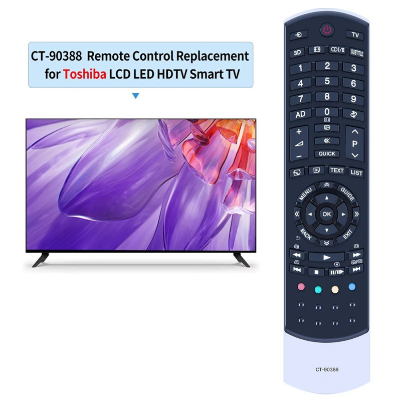 Fjernkontrollerstatning for CT-90388 For Toshiba TV