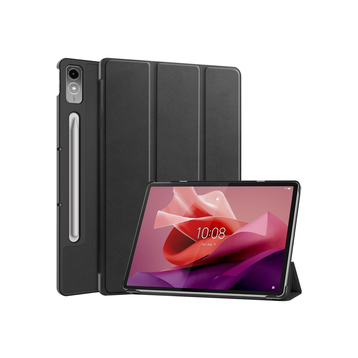 Tri - fold Veske til Lenovo Tab P12 - Svart