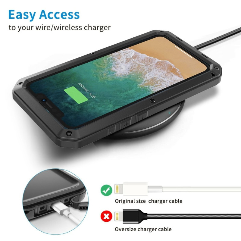 iPhone 15 Pro Heavy Duty Robust Hybrid - deksel+Herdet Glass