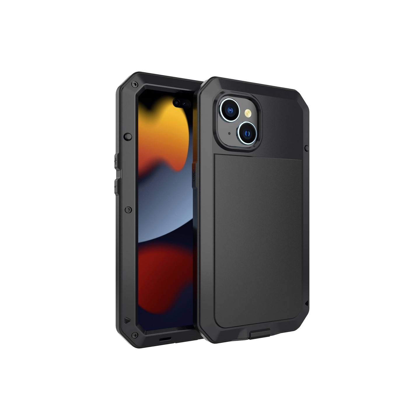Heavy Duty Robust - hybridikotelo Shell + karkaistu lasi iPhone 15:lle