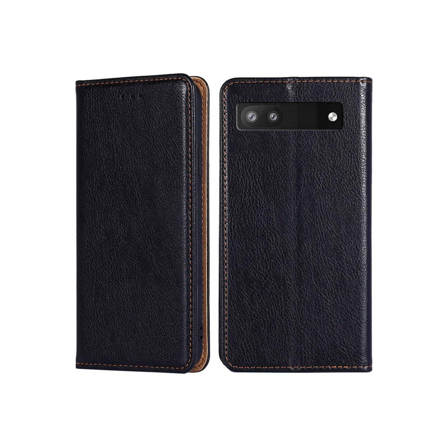 Google Pixel 6a Stand Telefontaske Fuld Beskyttelse Pung Cover - Sort