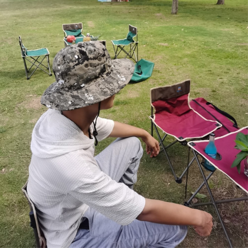 Camouflage bøttehat Kasket med myggenet campingfiskeri - Army