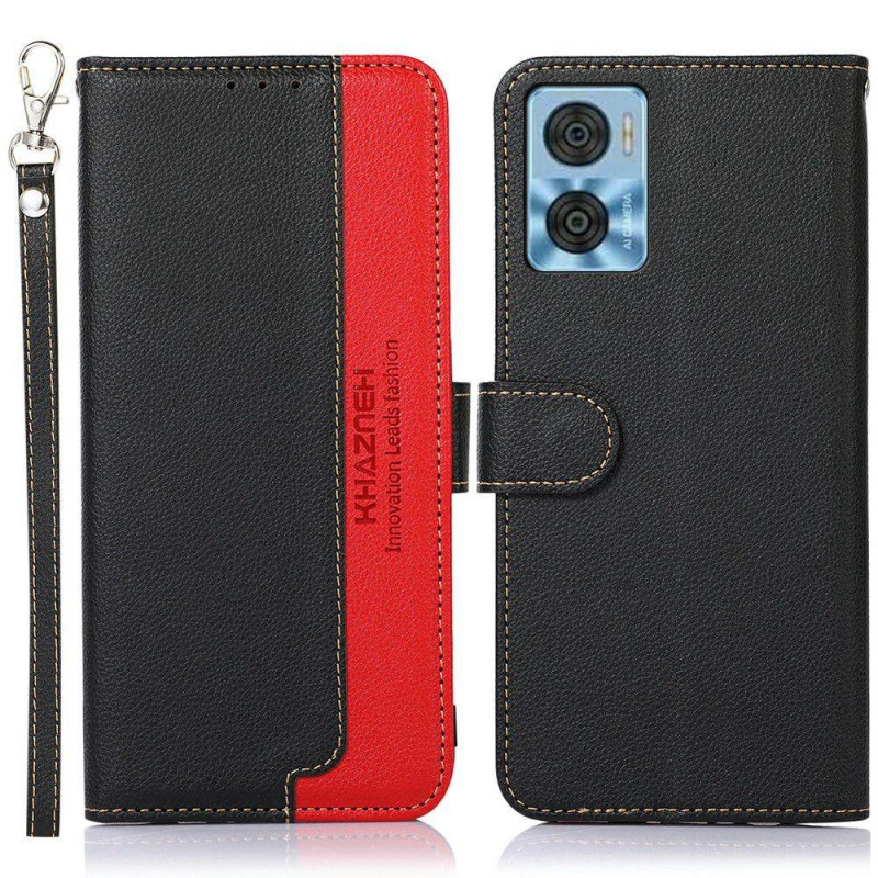 KHAZNEH Phone Cover to Motorola Moto E22 4G / E22i 4G - Black/Red