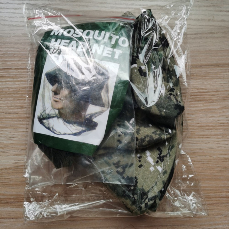 Camouflage bucket hat Cap with mosquito net camping fishing - Army