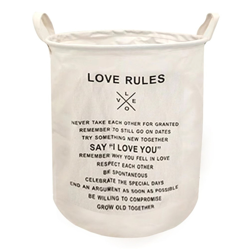 Collapsible Clothes Basket Laundry with handle - Love Rules