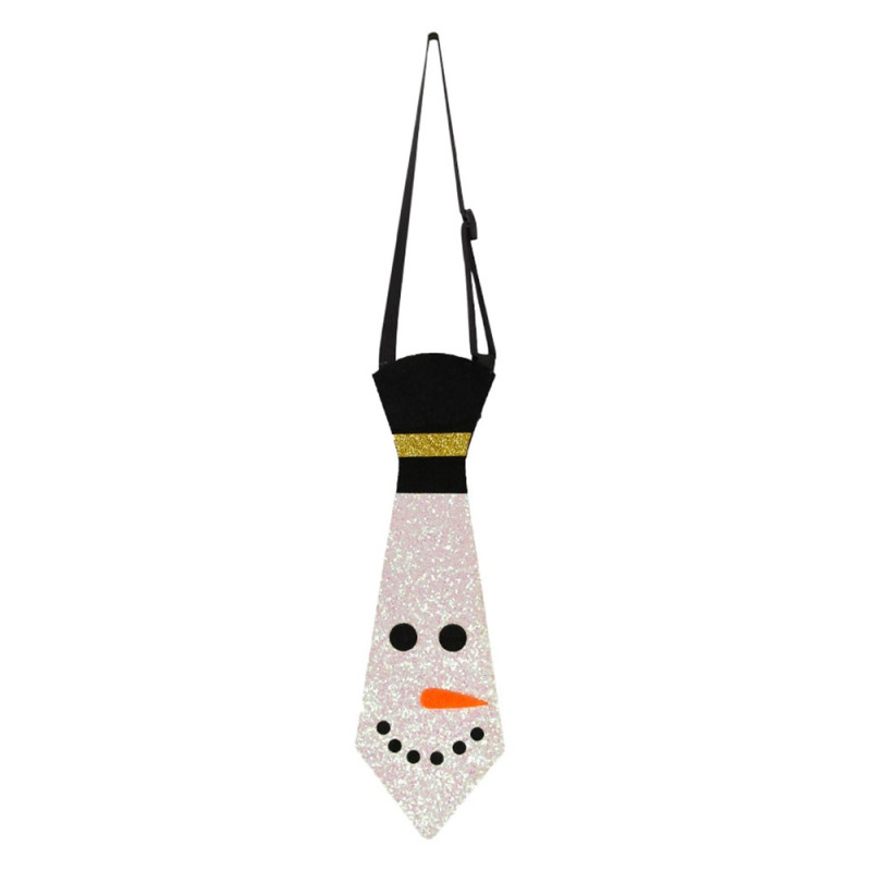 Felt Christmas tie Pattern Fest Festival Tie - Snowman Face