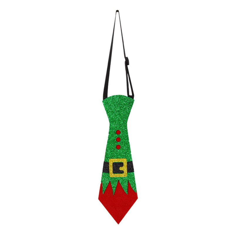 Felt Christmas tie Pattern Fest Festival Tie - Santa fabric