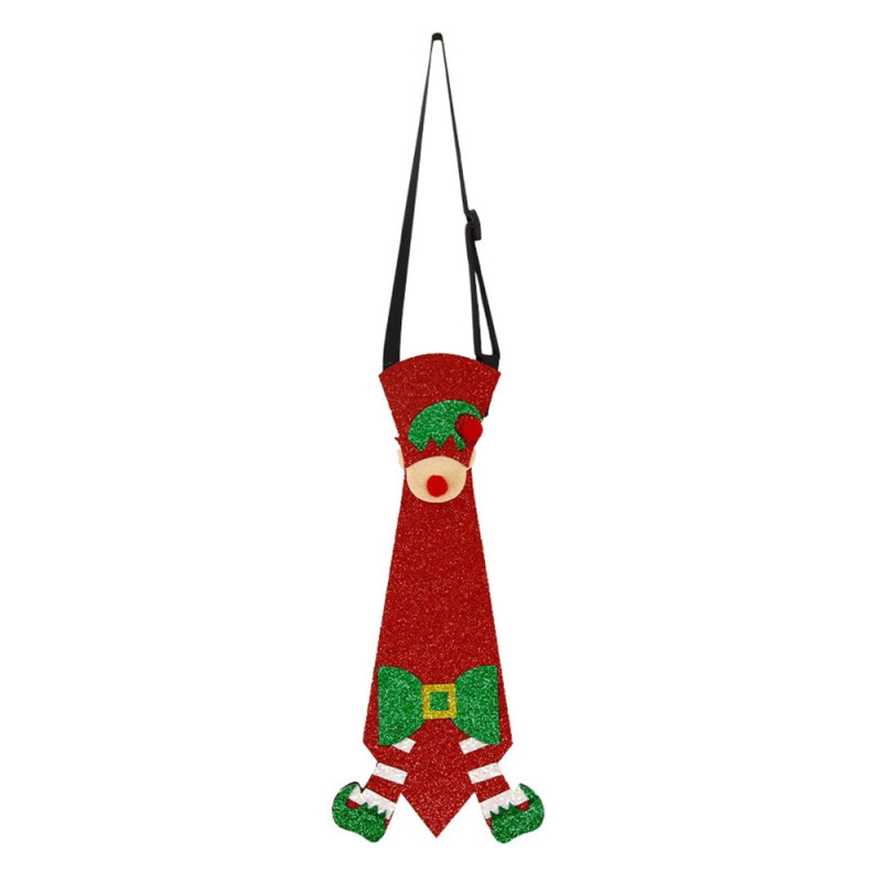Felt Christmas tie Pattern Fest Festival Tie - Elf Hat & Legs