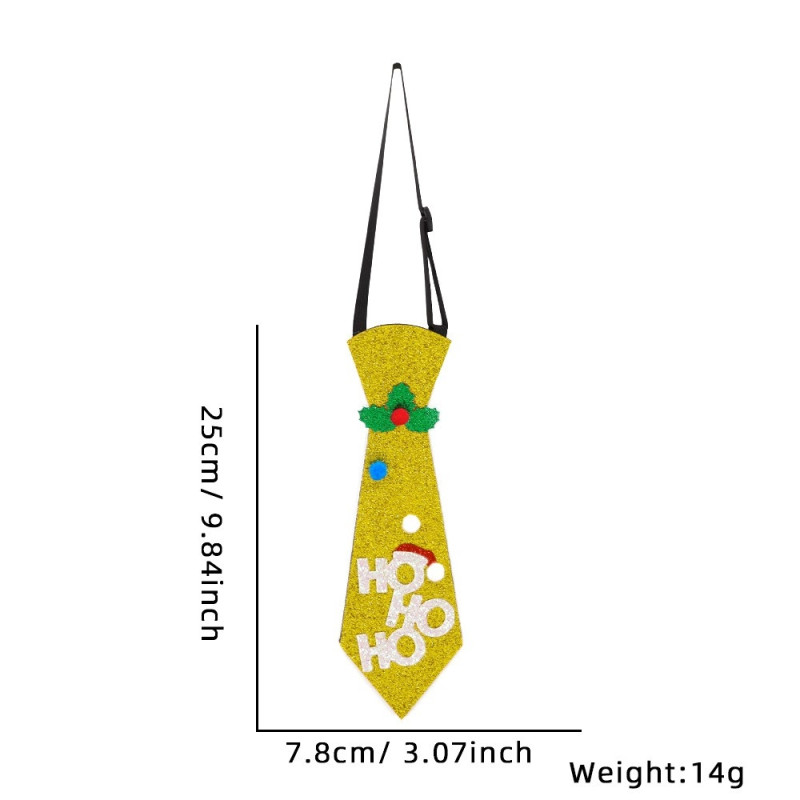 Felt Christmas tie Pattern Fest Festival Tie - Gold + HOHO