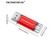 MICRODRIVE 128 GB USB-Minne 2i1 USB-A + USB-C Flash Drive 