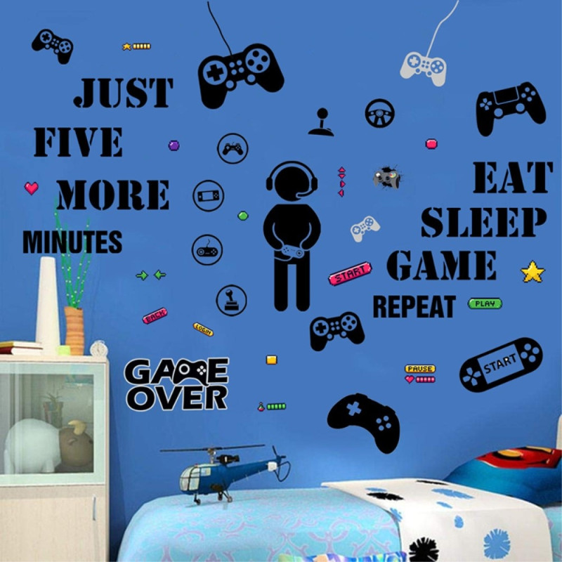 25*30 cm videospil vægoverføringsbillede PVC - klistermærke Gamer - tema dekoration