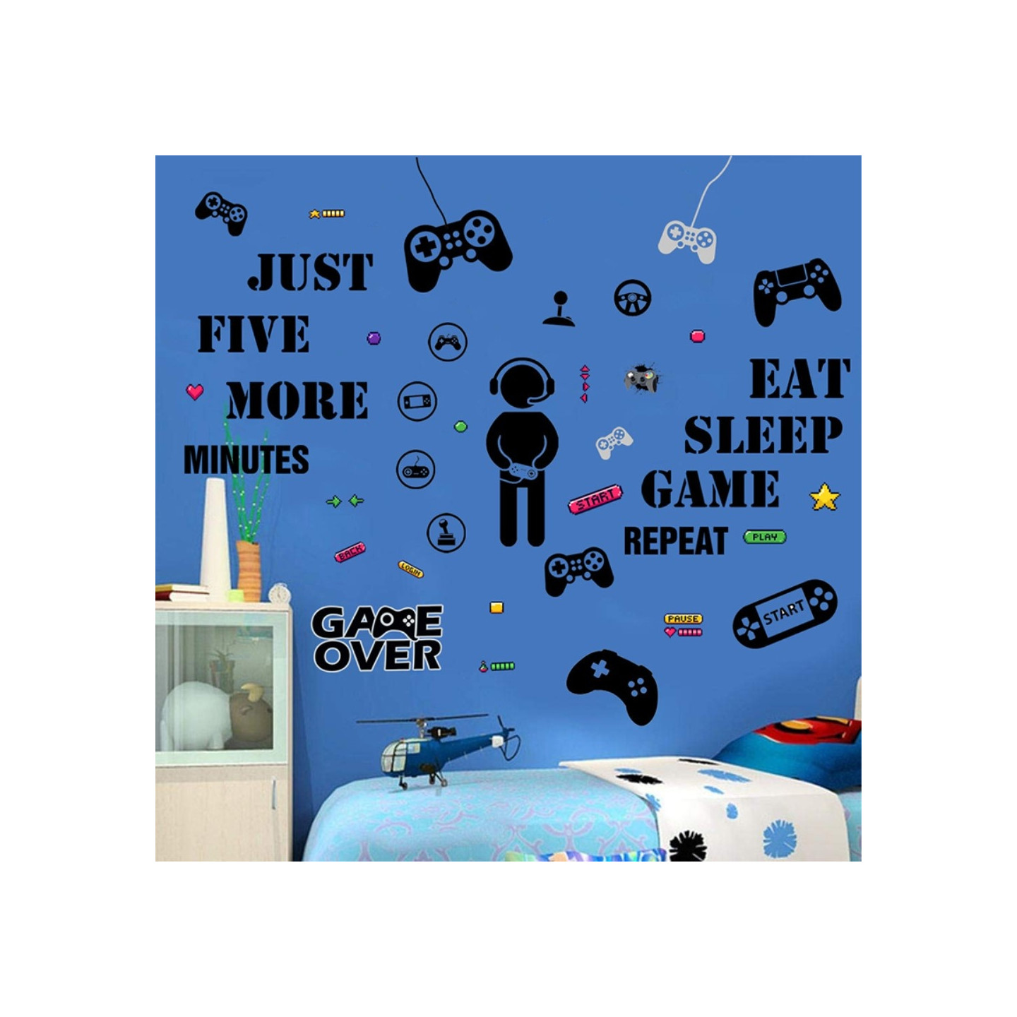 25*30cm Video Game Wall Decal PVC Sticker Gamer Theme Decoration