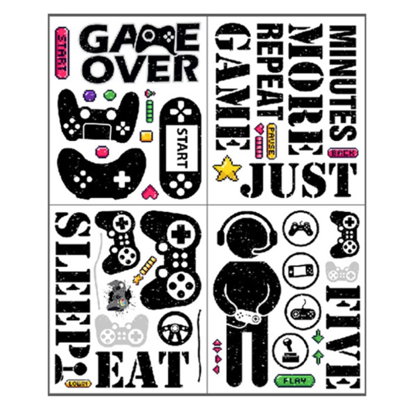 25*30cm Video Game Wall Decal PVC Sticker Gamer Theme Decoration