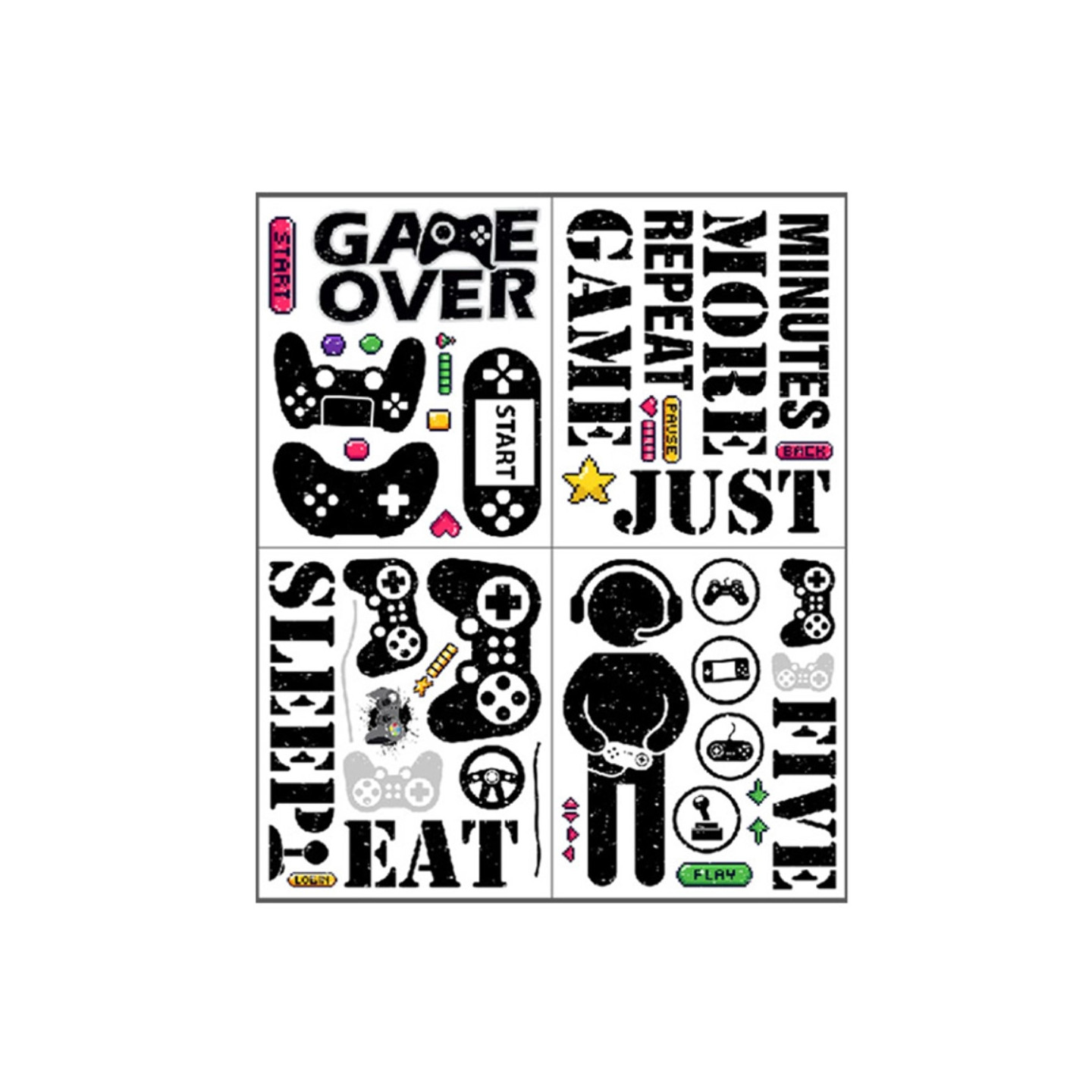 25*30cm Video Game Wall Decal PVC Sticker Gamer Theme Decoration