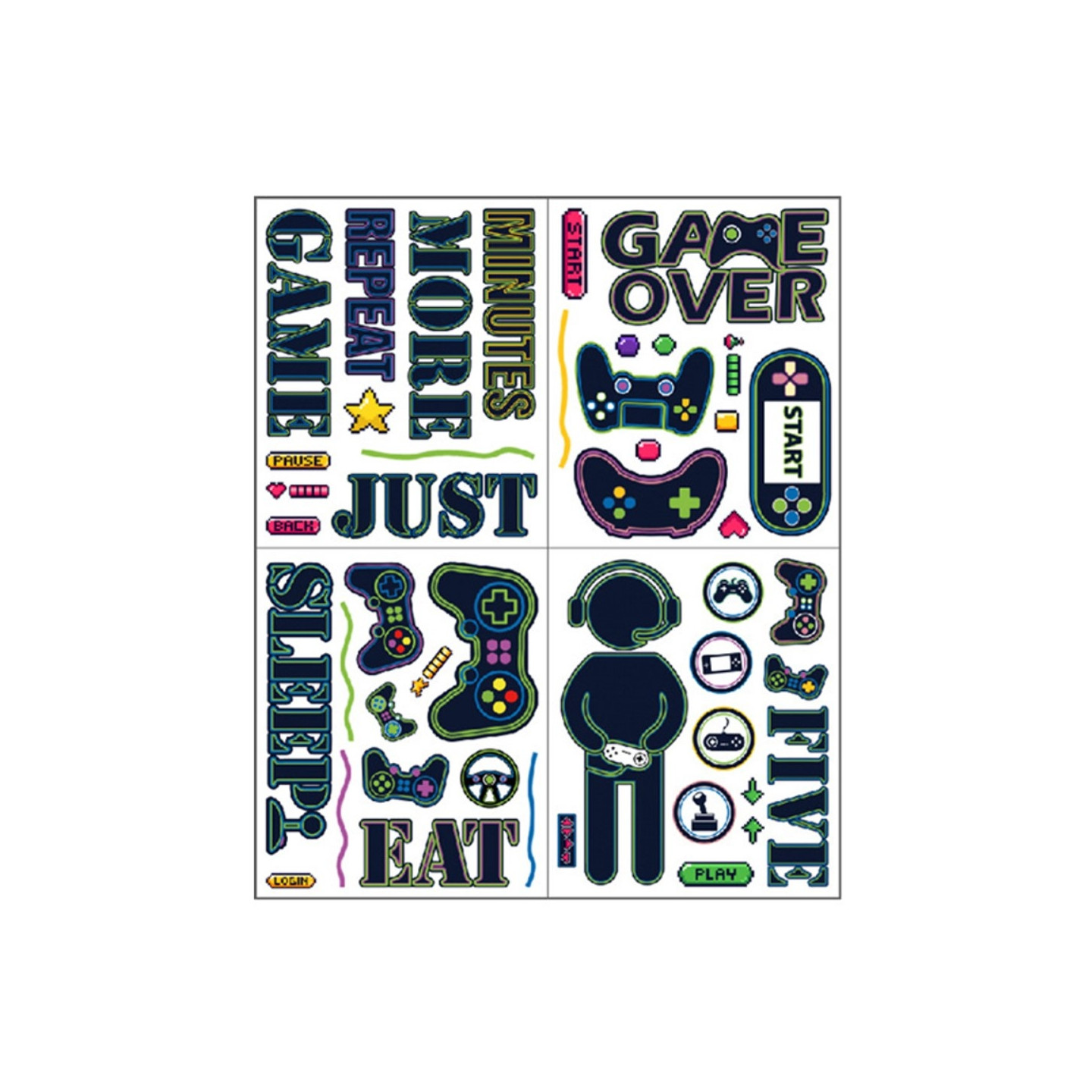 25 * 30 cm videopeliseinätarra PVC - tarrapeliteemakoristelu