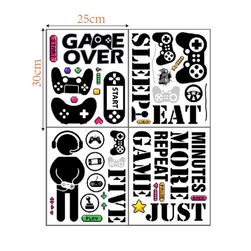 25*30cm Video Game Wall Decal PVC Sticker Gamer Theme Decoration