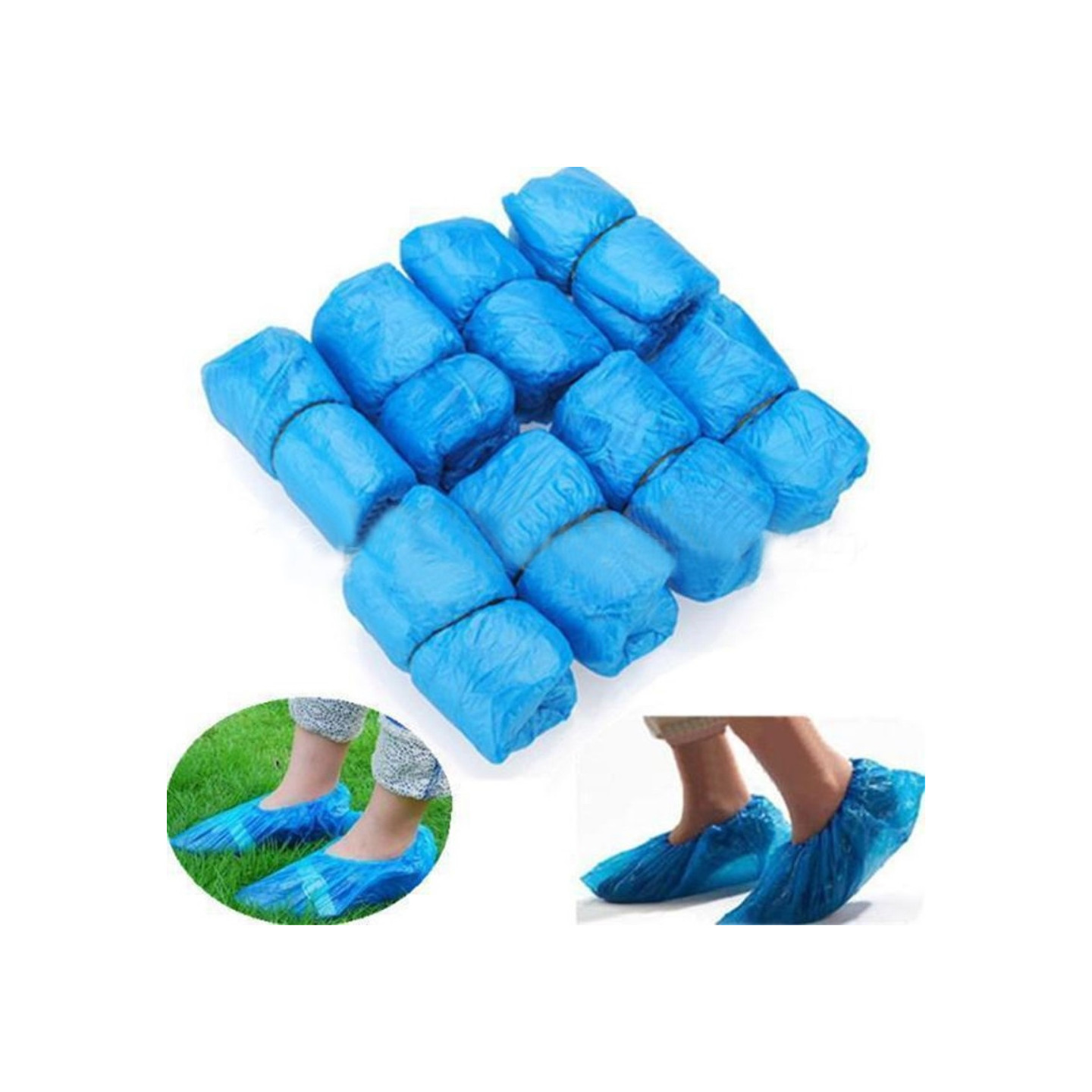 Waterproof disposable shoe cover in plastic shoe cover
