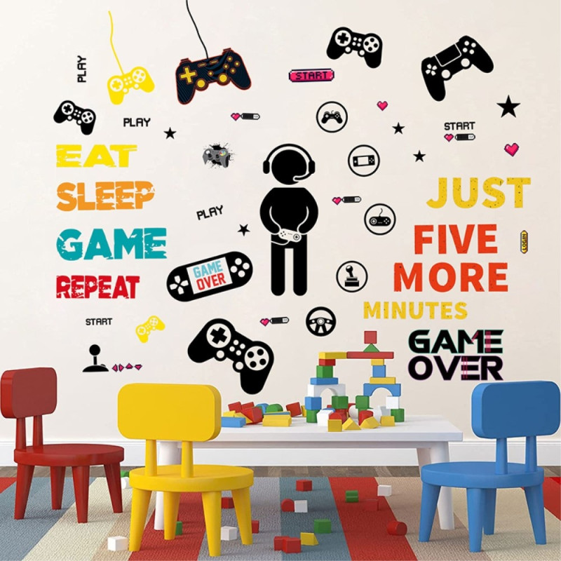 25*30cm Video Game Wall Decal PVC Sticker Gamer Theme Decoration